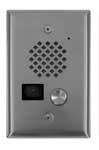 Viking Electronics Stainless Steel Entry Phone with Color Video Camera Auto Disconnect Blue LED Flush Mounts in Single Gang Box or Surface Mount with an Optional VE-3x5 E-50-SS - The Telecom Spot