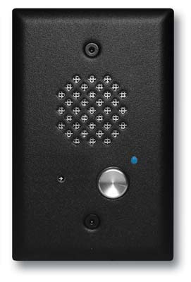 Viking Electronics Textured Black Entry Phone with Automatic Disconnect and Blue LED with Enhanced Weather Protection (EWP) E-40-BK-EWP - The Telecom Spot
