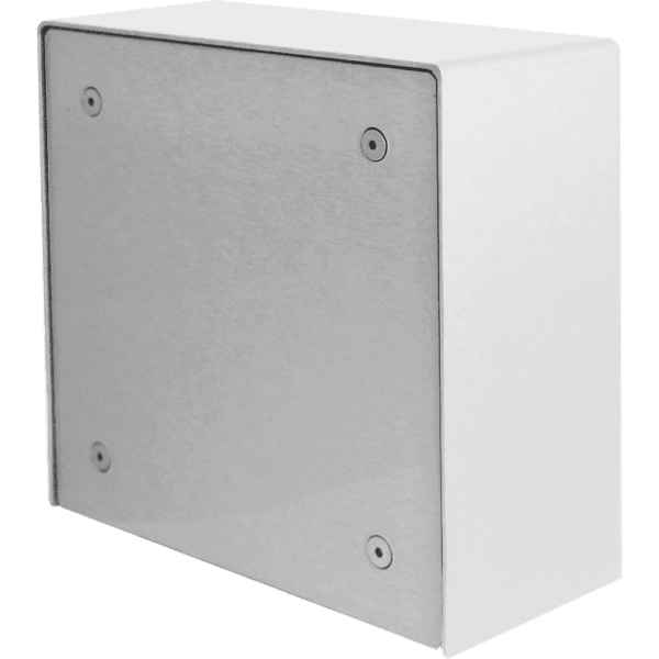 Viking Electronics VE - 5X5 - PNL - NRWH Surface Mount Enclosure 5X5 Chassis in White no Rain Guard with B VE-5X5-PNL-NRWH - The Telecom Spot