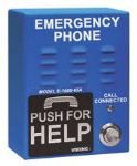 Viking Electronics VoIP ADA Compliant Emergency Phone with Dialer and Voice Announcer Blue with in. Emergency Phonein. Verbiage Surface Mount Only with Enhanced Weather Protection (EWP) E-1600-65-IPEWP - The Telecom Spot