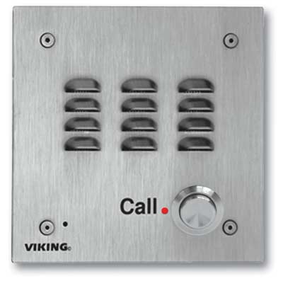 Viking Electronics VoIP Stainless Steel Handsfree Speaker Phone Vandal Resistant 14 Gauge Louvered Stainless Steel E-30-IP - The Telecom Spot