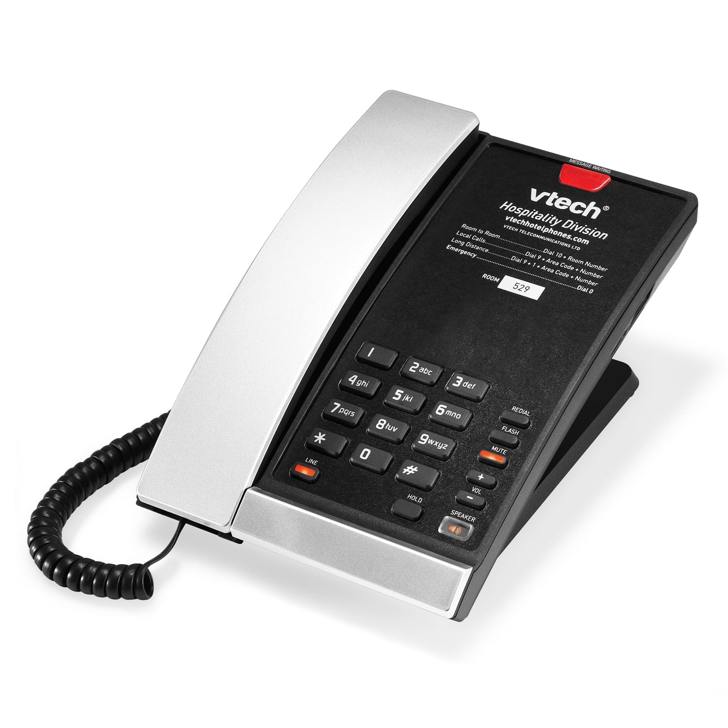 VTech Hospitality CTM - S2212 Silver & Black Contemporary SIP 1 - Line Cordless Phone (80 - H0G7 - 00 - 000) 80-H0G7-00-000 - The Telecom Spot