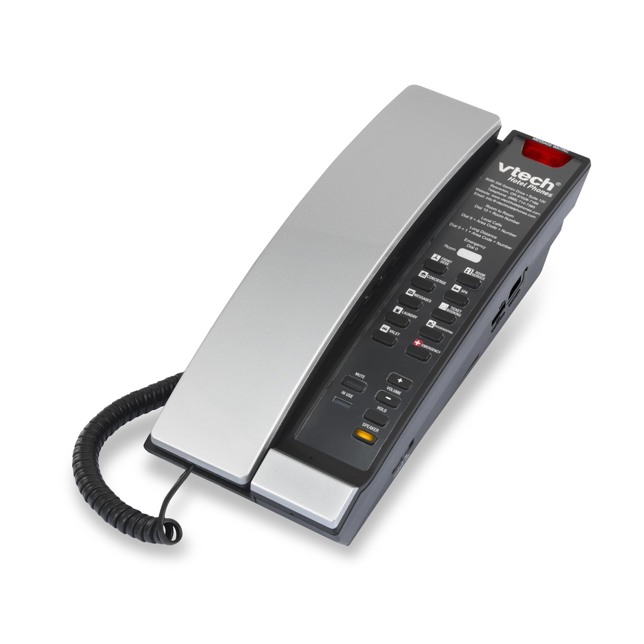 VTech Hospitality CTM - S2213 Silver & Black Contemporary SIP 1 - Line Cordless Phone (80 - H0G8 - 00 - 000) 80-H0G8-00-000 - The Telecom Spot