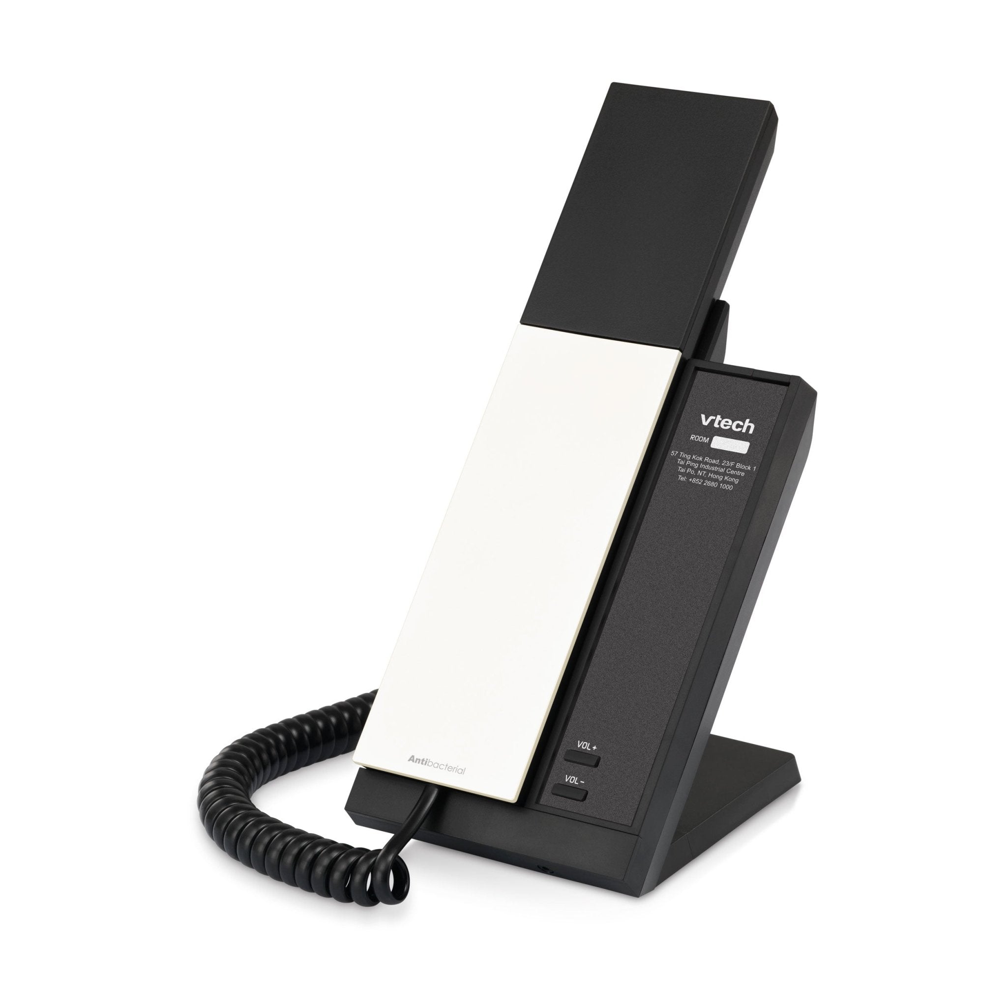 VTech Hospitality NG - A3100 Pearl & Black NG Analog 1 - Line Corded Lobby Phone (80 - H0J4 - 10 - 000) 80-H0J4-10-000 - The Telecom Spot