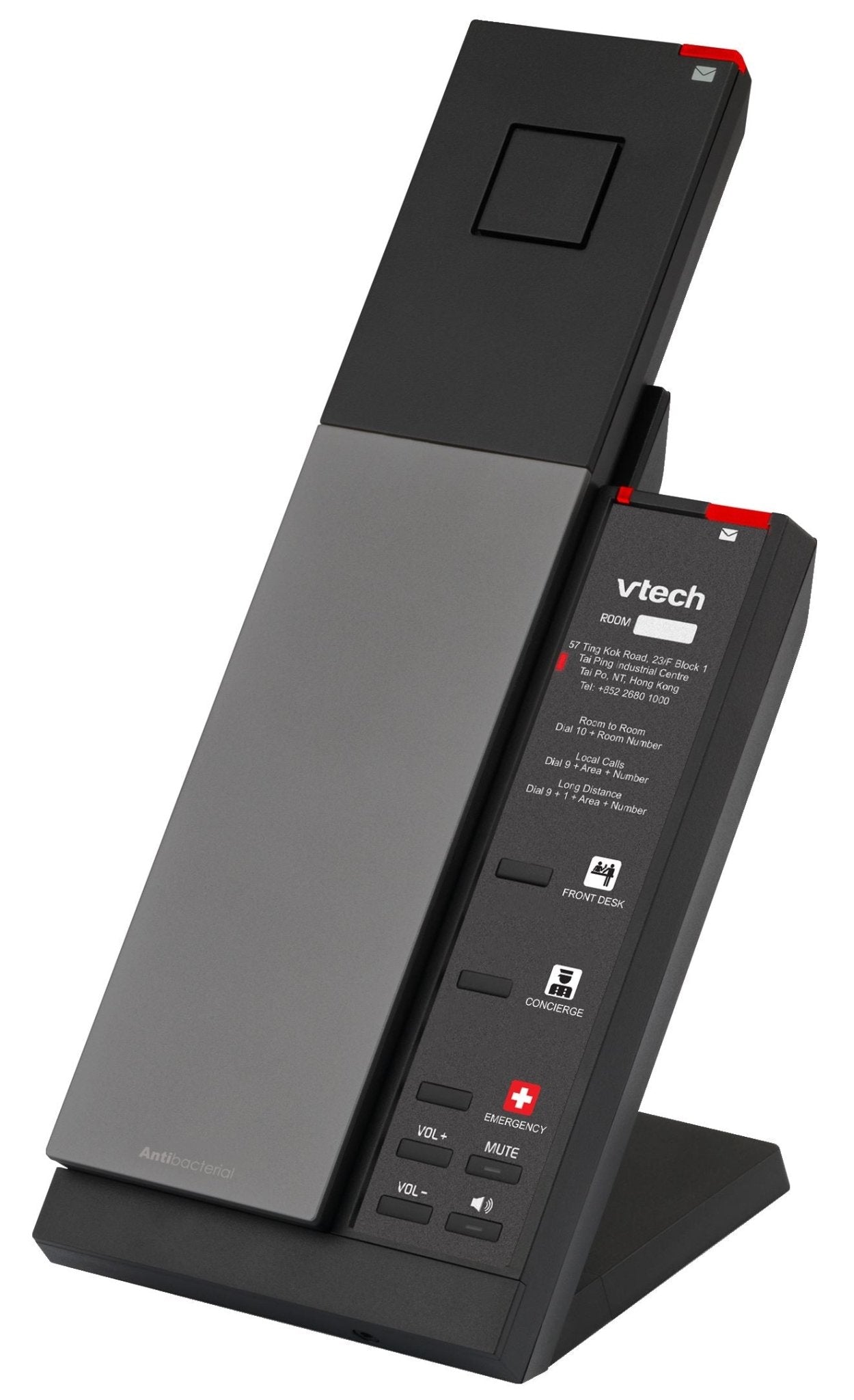 VTech Hospitality NG - A3412 Gunmetal & Black NG Analog 1 - Line Cordless Phone (80 - H0GK - 49 - 000) 80-H0GK-49-000 - The Telecom Spot