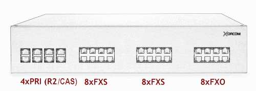 Xorcom XR3086 Asterisk PBX: 4 E1/T1 + 16 FXS + 8 FXO XR3086 - The Telecom Spot