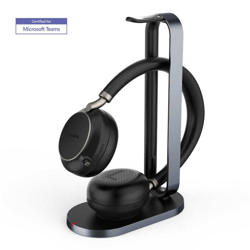 Yealink BH76 Bluetooth Headset w/Charging Stand BH76-Stand-Teams-Black-USB-A - The Telecom Spot